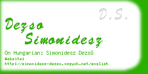 dezso simonidesz business card